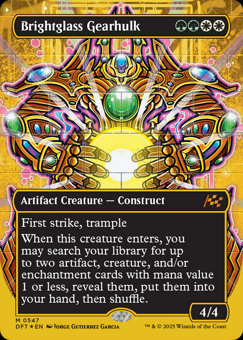 FOIL Brightglass Gearhulk (Borderless) (First-Place Foil) (DFT-547) - Aetherdrift (Borderless) - Magic The Gathering