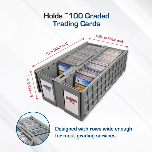 BCW Graded Card Bin - Two Row - Gray