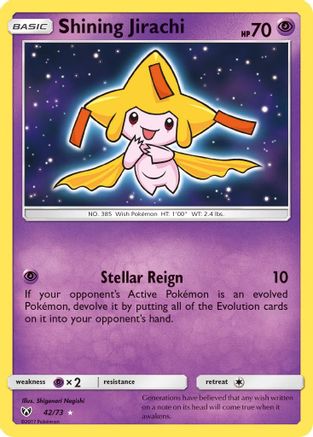 Shining Jirachi 42/73 - Shining Legends Pokemon Holofoil