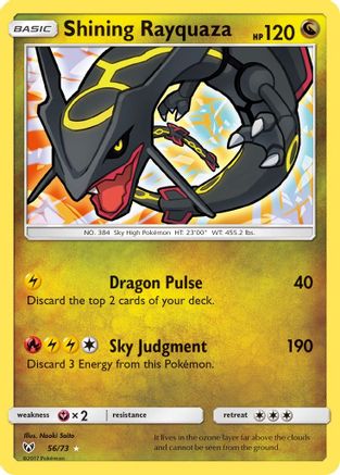 Shining Rayquaza 56/73 - Shining Legends Pokemon Holofoil