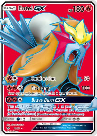 Entei-GX 71/73 - Shining Legends Pokemon Holofoil