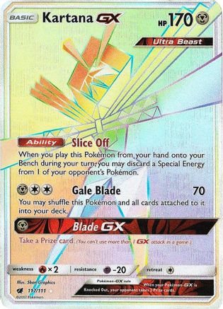 Kartana-GX 117/111 - Crimson Invasion Pokemon Holofoil