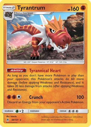 Tyrantrum 69/131 - Forbidden Light Pokemon Holofoil