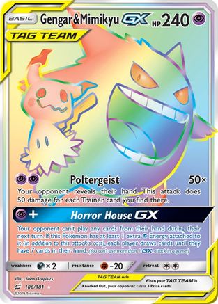 Gengar & Mimikyu-GX 186/181 - Team Up Pokemon Holofoil