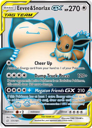 Eevee & Snorlax-GX 171/181 - Team Up Pokemon Holofoil