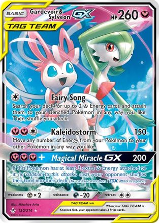 Gardevoir & Sylveon-GX 130/214 - Unbroken Bonds Pokemon Holofoil