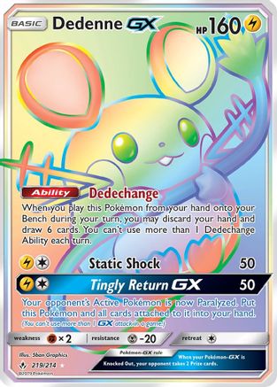 Dedenne-GX 219/214 - Unbroken Bonds Pokemon Holofoil
