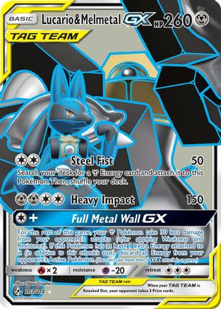 Lucario & Melmetal-GX 203/214 - Unbroken Bonds Pokemon Holofoil