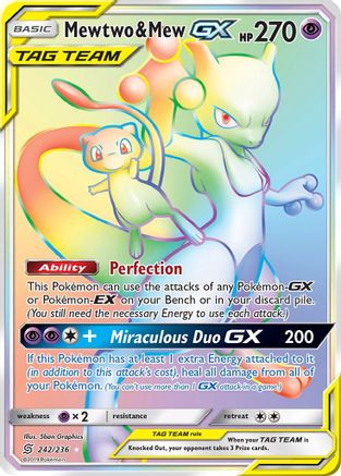 Mewtwo & Mew-GX 242/236 - Unified Minds Pokemon Holofoil