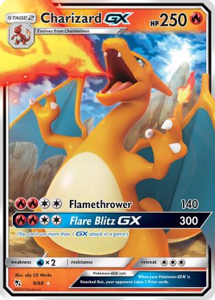 Charizard-GX 9/68 - Hidden Fates Pokemon Holofoil