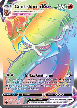 Centiskorch VMAX 191/189 - Pokemon Darkness Ablaze Holofoil