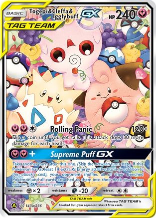 Togepi & Cleffa & Igglybuff-GX 143a/236 - Cosmic Eclipse Pokemon Holofoil