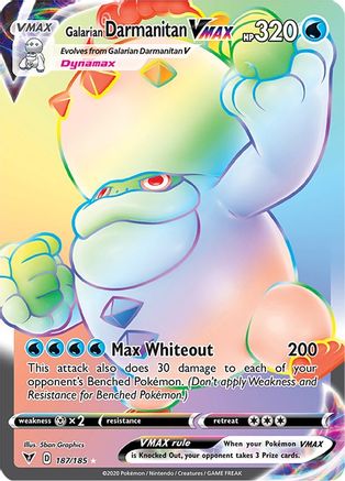 Galarian Darmanitan VMAX 187/185 - Pokemon Vivid Voltage Holofoil