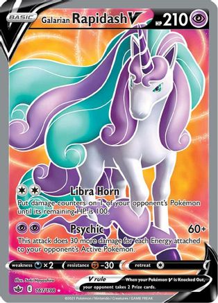 Galarian Rapidash V 167/198 - Pokemon Chilling Reign Holofoil