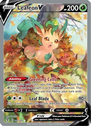 Leafeon V 167/203 - Pokemon Evolving Skies Holofoil