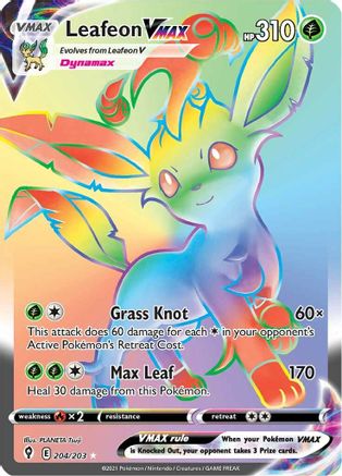 Leafeon VMAX 204/203 - Pokemon Evolving Skies Holofoil