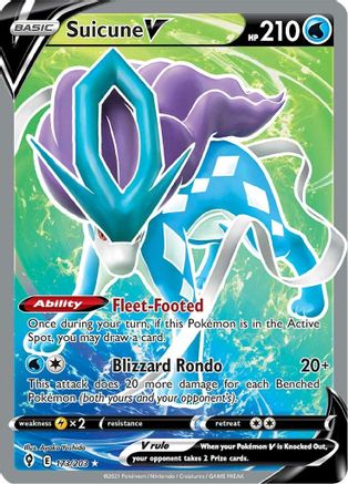Suicune V 173/203 - Pokemon Evolving Skies Holofoil