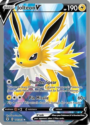 Jolteon V 177/203 - Pokemon Evolving Skies Holofoil
