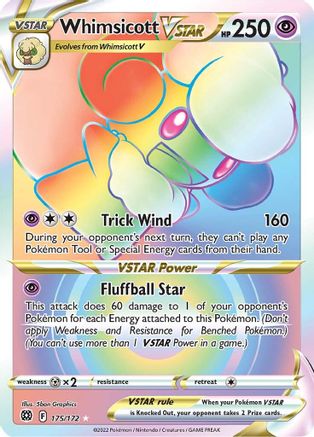 Whimsicott VSTAR 175/172 - Pokemon Brilliant Stars Holofoil
