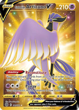 Galarian Articuno V 181/172 - Pokemon Brilliant Stars Holofoil