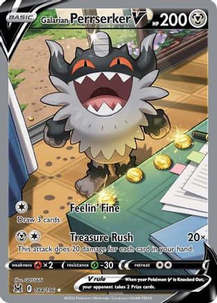 Galarian Perrserker V 184/196 - Pokemon Lost Origin Holofoil