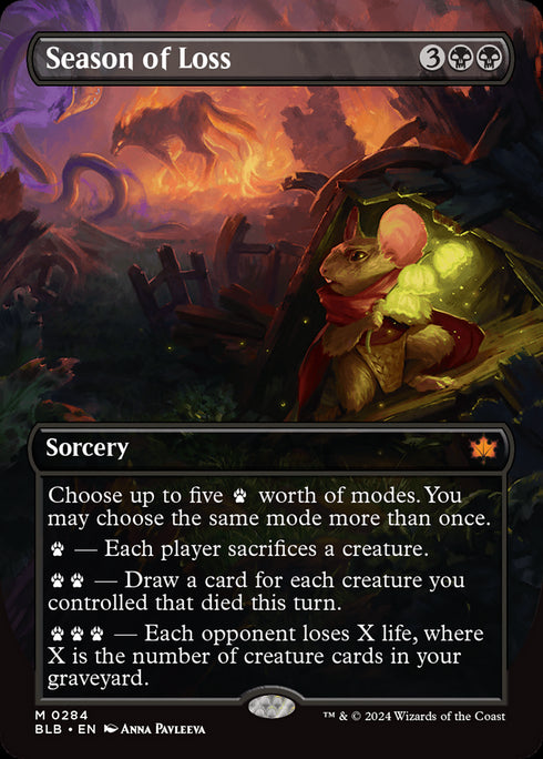 Season of Loss (BLB-284) - Bloomburrow: (Showcase) (Borderless) - Magic The Gathering