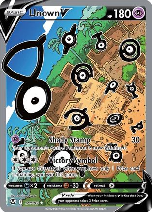 Unown V 177/195 - Pokemon Silver Tempest Holofoil