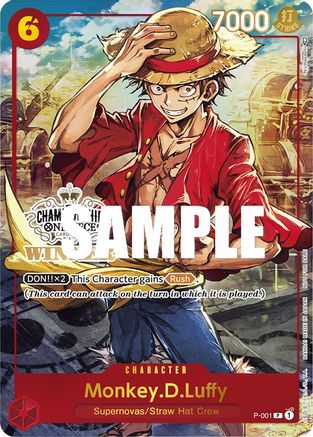 Monkey.D.Luffy (Store Championship Trophy Card) (P-001) - One Piece Promotion Cards
