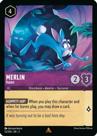Merlin - Rabbit (52/204) - Rise of the Floodborn Cold Foil - Lorcana