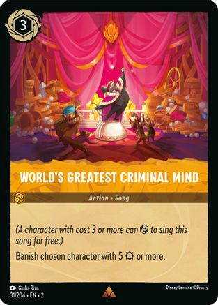World's Greatest Criminal Mind (31/204) - Rise of the Floodborn Cold Foil - Lorcana