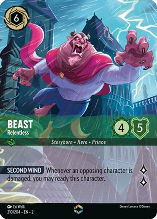 Beast - Relentless (Enchanted) (210/204) - Rise of the Floodborn Holofoil - Lorcana