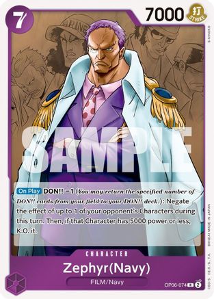 Zephyr (Navy) (OP06-074) One Piece - Wings of the Captain