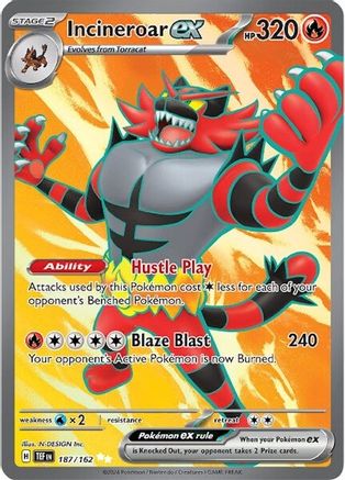 Incineroar ex - 187/162 Pokemon SV05: Temporal Forces