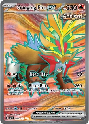 Gouging Fire ex - 188/162 Pokemon SV05: Temporal Forces