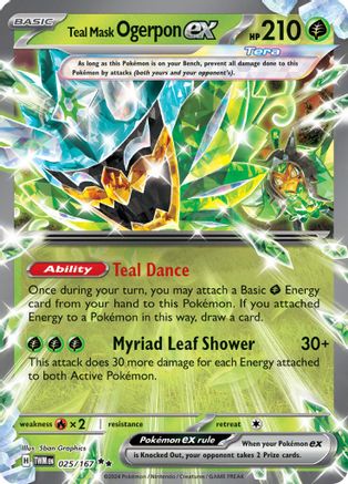 Teal Mask Ogerpon ex (025/167) SV06: Twilight Masquerade Pokemon