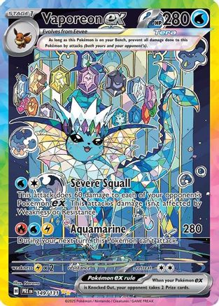 Vaporeon ex - 149/131 149 - SV Prismatic Evolutions Pokemon
