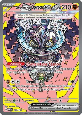 Cornerstone Mask Ogerpon ex - 160/131 160 - SV Prismatic Evolutions Pokemon
