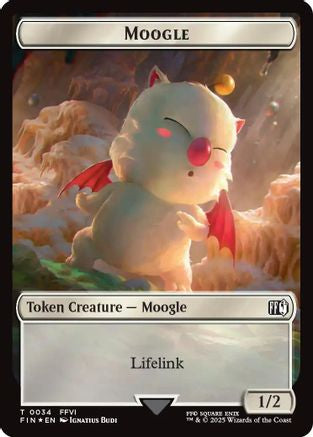 FOIL Moogle // Zombie Double-Sided Token (Surge Foil) (FIC-34 // 6) - Commander: FINAL FANTASY - Magic The Gathering