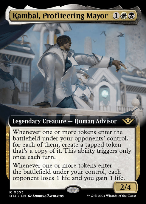 FOIL Kambal, Profiteering Mayor (OTJ-353) - Outlaws of Thunder Junction: (Extended Art) - Magic The Gathering