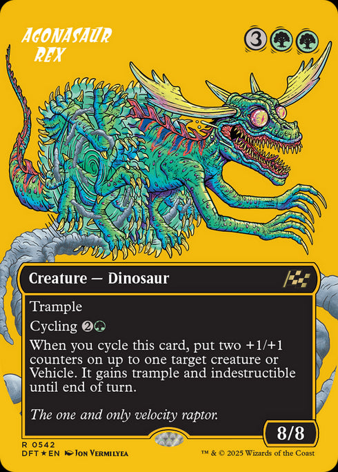 FOIL Agonasaur Rex (Borderless) (First-Place Foil) (DFT-542) - Aetherdrift (Borderless) - Magic The Gathering