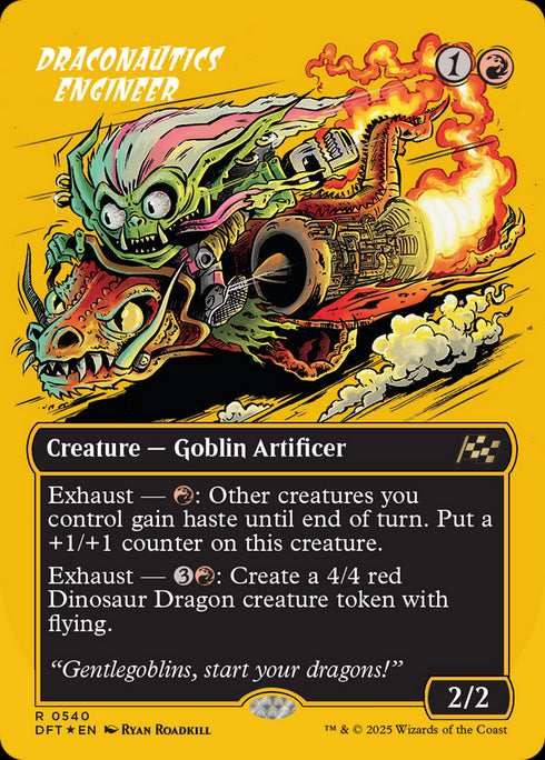 FOIL Draconautics Engineer (DFT-540) - Aetherdrift (Borderless) - Magic The Gathering