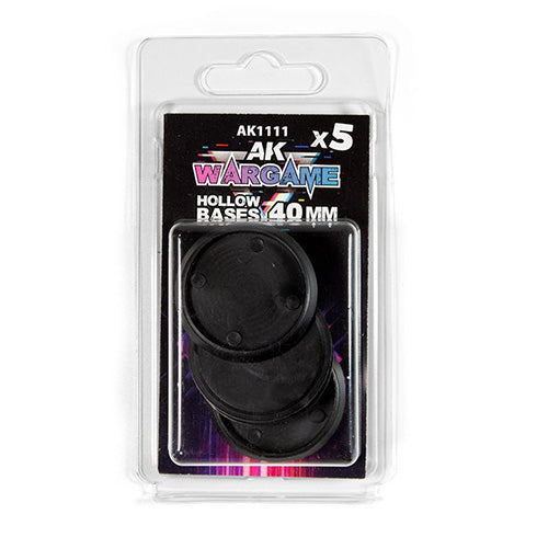 Ak Interactive - Wargame Accesories - Hollow Base 40mm - 5 Units