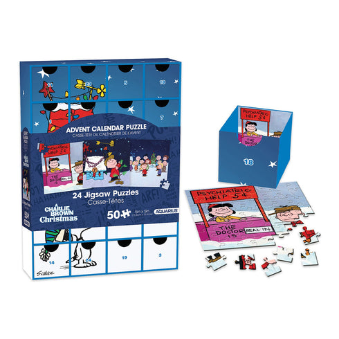 Aquarius Puzzle Peanuts Christmas Advent Calendar Puzzle (24 Jigsaw Puzzles / 50 Pieces Each)