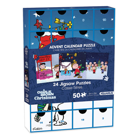 Aquarius Puzzle Peanuts Christmas Advent Calendar Puzzle (24 Jigsaw Puzzles / 50 Pieces Each)