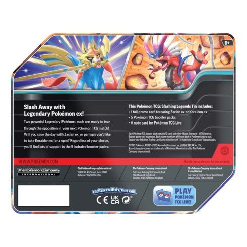 Pokemon TCG Slashing Legends Tin (Pair)