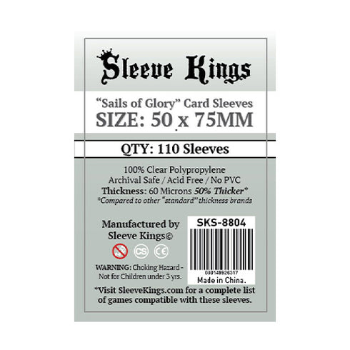 Sleeve Kings Board Game Sleeves Sails of Glory 50mm x 75mm 110ct
