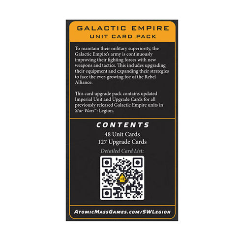 Star Wars Legion Galactic Empire Unit Card Pack