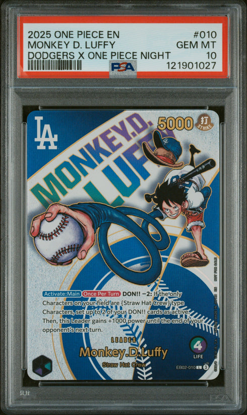 2025 ONE PIECE EN #010 MONKEY D. LUFFY GEM MT 10