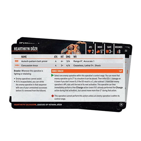 Warhammer 40K Kill Team Hearthkyn Salvagers Datacards