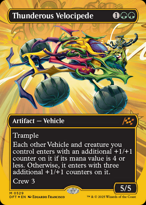 FOIL Thunderous Velocipede (DFT-529) - Aetherdrift (Borderless) - Magic The Gathering